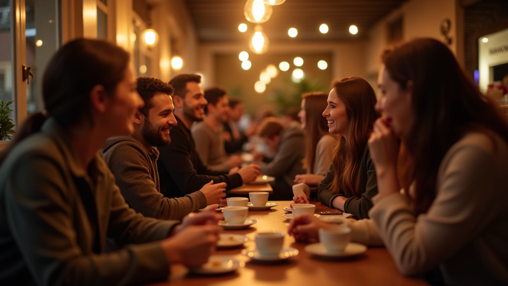 Arkadaşlarla kafe ortamında vakit geçirme