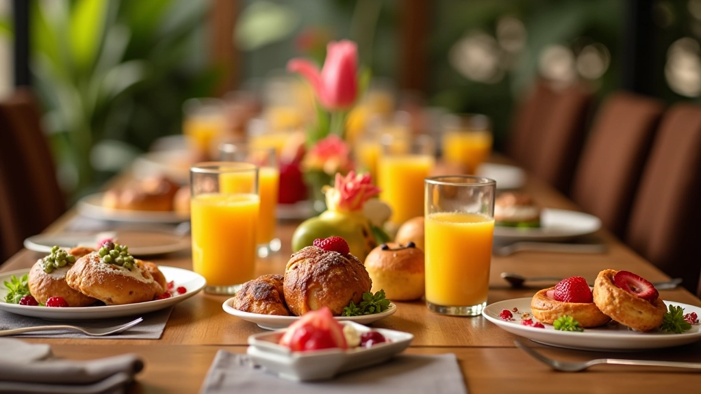 Grup brunch masası, doğum günü dekorasyonu, mutlu insanlar, rengarenk tabaklar
